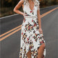 Sleeveless printing irregular dress