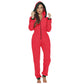 Women's Home Wear Christmas Plush Zipper Jumpsuit