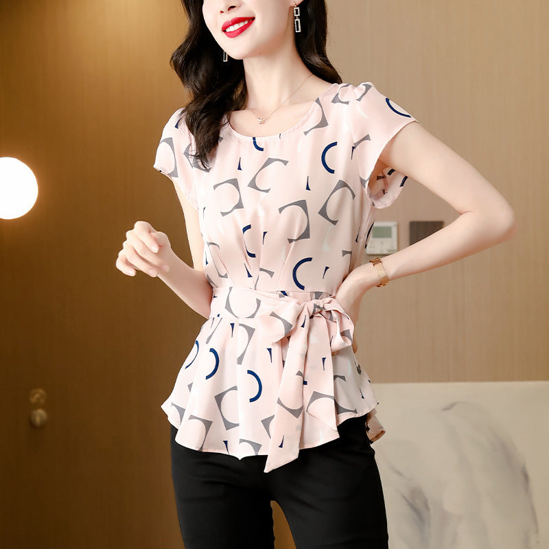 Casual Style Chiffon Blouses Shirts