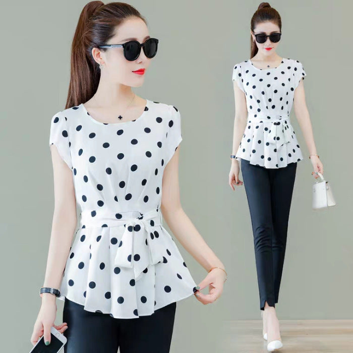 Casual Style Chiffon Blouses Shirts