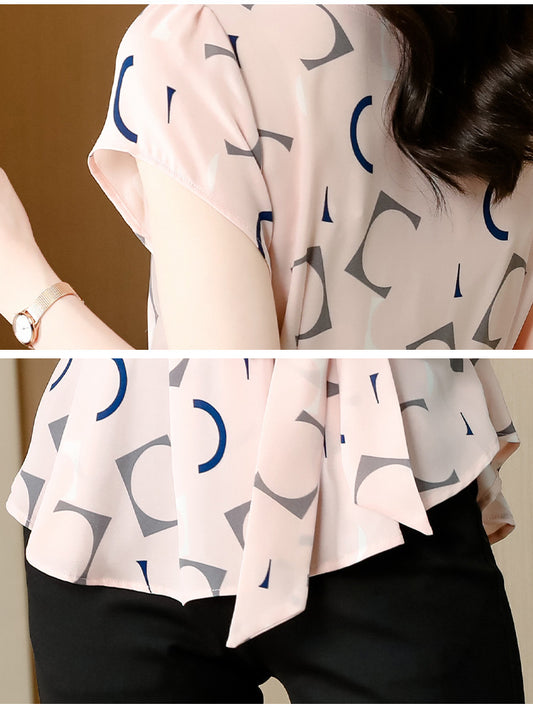 Casual Style Chiffon Blouses Shirts